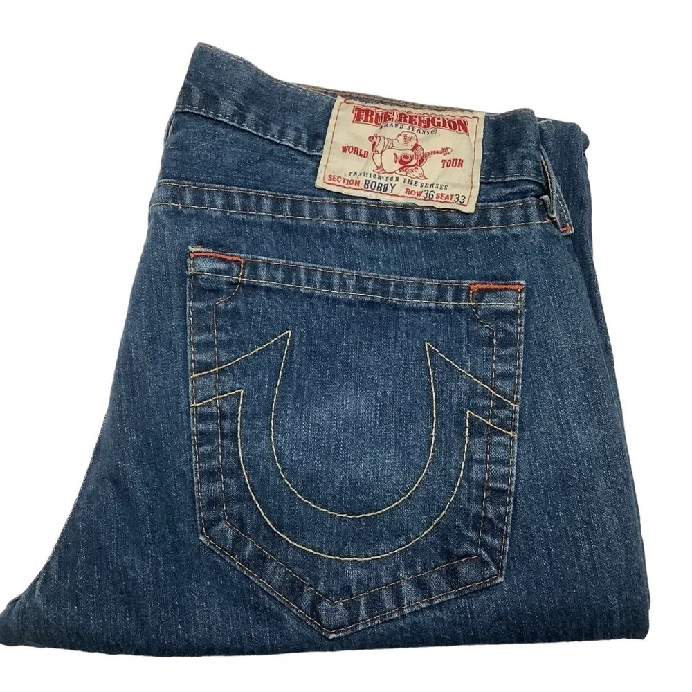 TRUE RELIGION WORLD TOUR Vintage Bobby Straight Jeans - Size‎ 36x33